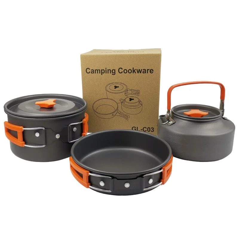 Outdoor cooking kit  Portable tableware  Lightweight cooking utensils  Suitable for hiking, backpacking, picnics and travel use