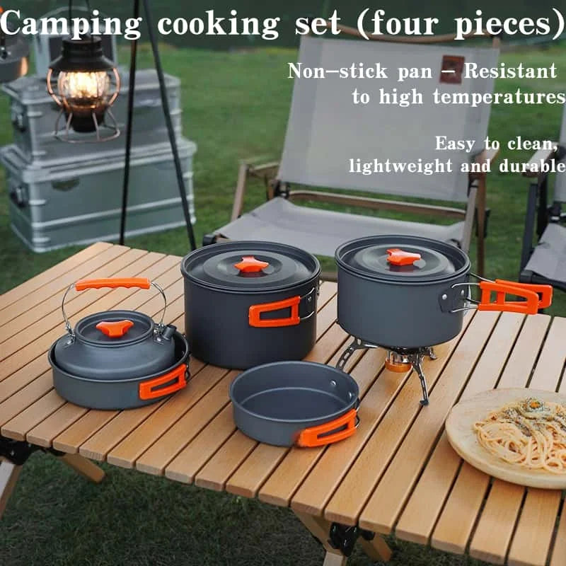 Outdoor cooking kit  Portable tableware  Lightweight cooking utensils  Suitable for hiking, backpacking, picnics and travel use